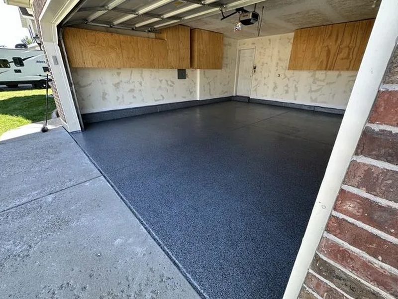 Dark charcoal epoxy garage floor Southern Utah
