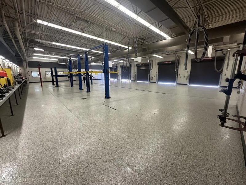 Commercial auto shop epoxy floor coating Southern Utah